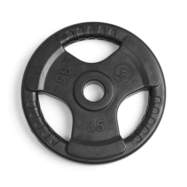 Premium Virgin Rubber Olympic Weight Plate with Grip Handles for Strength Training